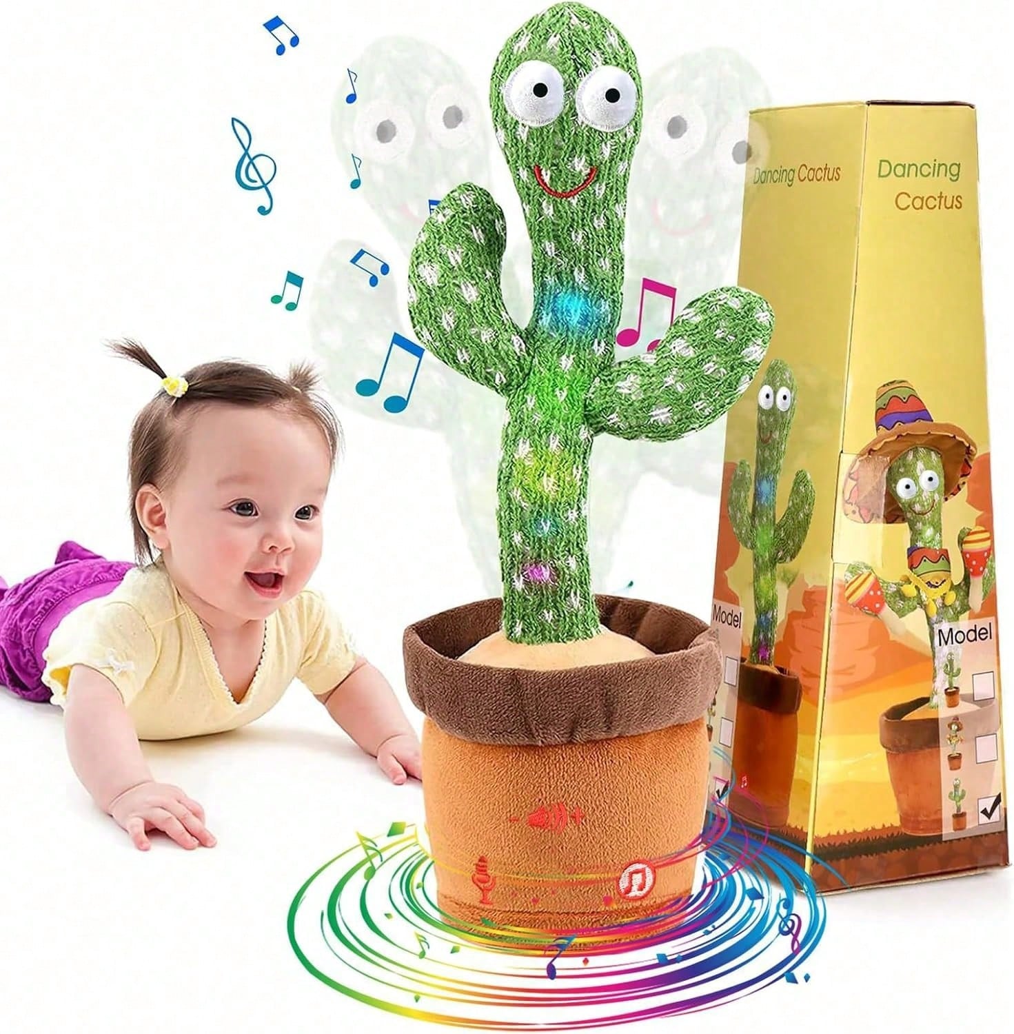2026 Popular Fashion Spring Summer Hot Adjustable Volume Dancing Talking Cactus Toy, Sing Record Mimic And Repeat Words, Toy Boys And Girls