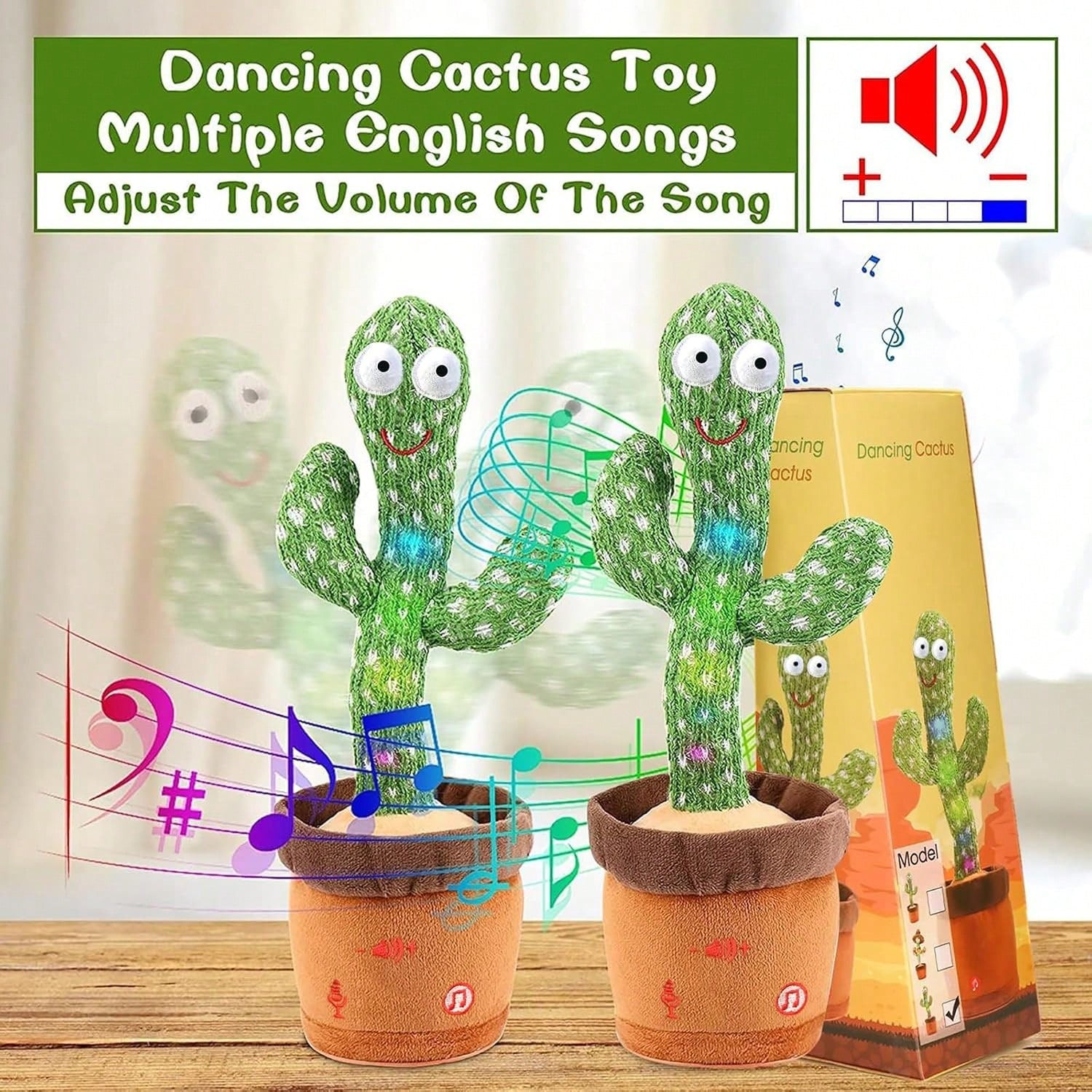 2026 Popular Fashion Spring Summer Hot Adjustable Volume Dancing Talking Cactus Toy, Sing Record Mimic And Repeat Words, Toy Boys And Girls