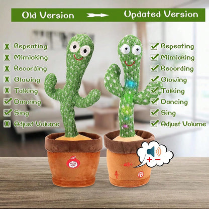 2026 Popular Fashion Spring Summer Hot Adjustable Volume Dancing Talking Cactus Toy, Sing Record Mimic And Repeat Words, Toy Boys And Girls