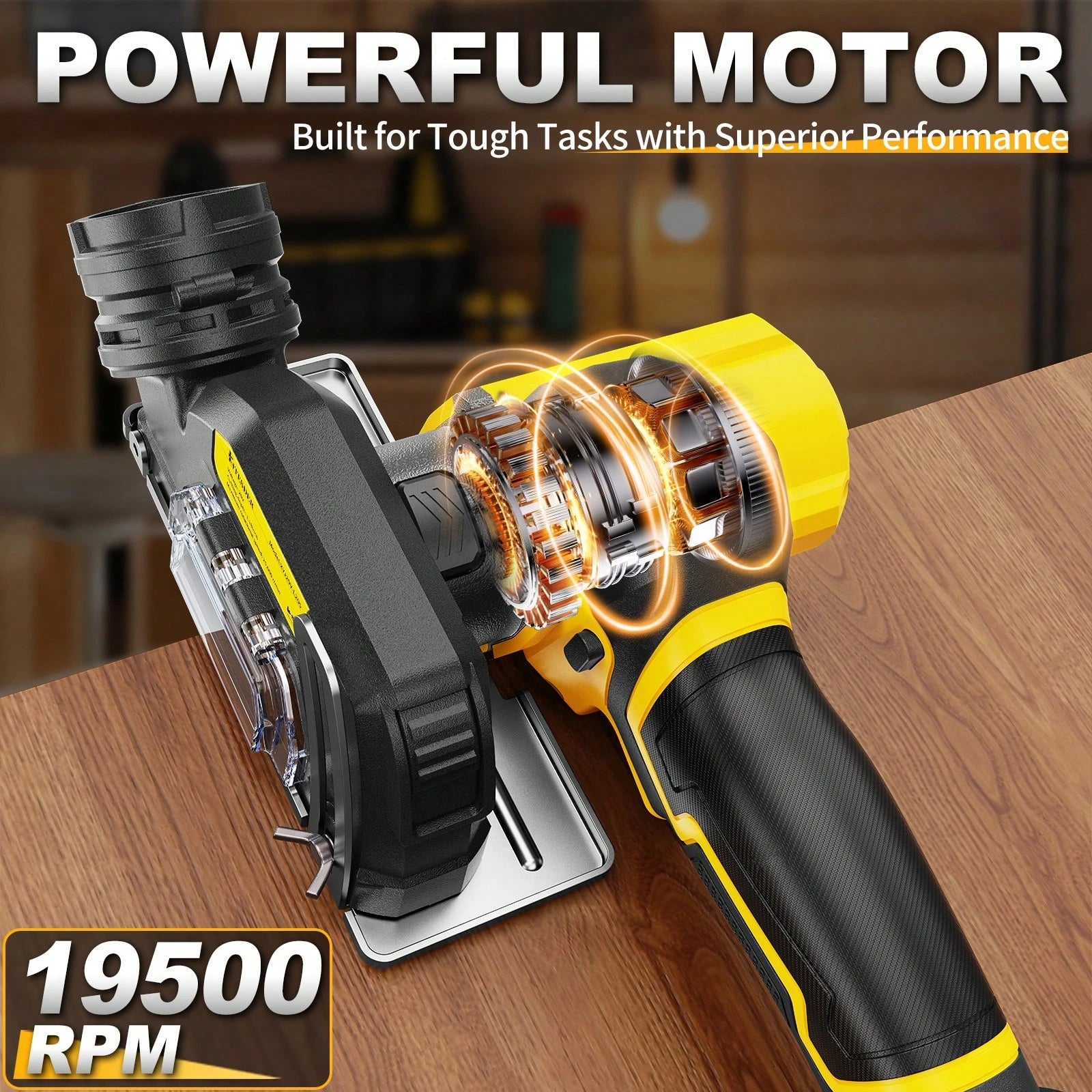20V Brushless Mini Saw, 25000 RPM High Speed, 1.2kg Ultra Light, Removable Dust Port, 3/4in Cutting Depth – Cordless Circular Saw For Metal, Wood, Tile, Plastic
