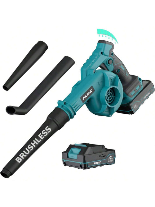 20V Cordless Leaf Blower With Dual Intake, 400CFM High Power & 2 Batteries, 2 Attachments Electric Blower For Car Dust, Fall Leaves, Light Snow- Tools For Men, Ideal Men Gifts For Father's Day Christ