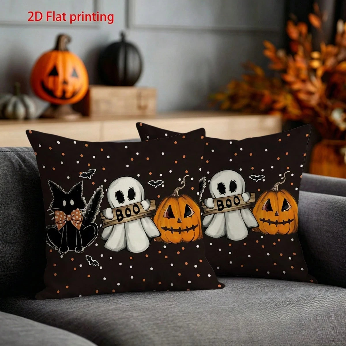 2pcs Autumn Pillow Covers, Vintage Rust Brown Floral Leaf Pattern, 2D Flat Printing Not Embroidery, Polyester Fabric Zippered Single-Sided Printed Cushion Covers, Thanksgiving, Autumn Harvest Home Dec