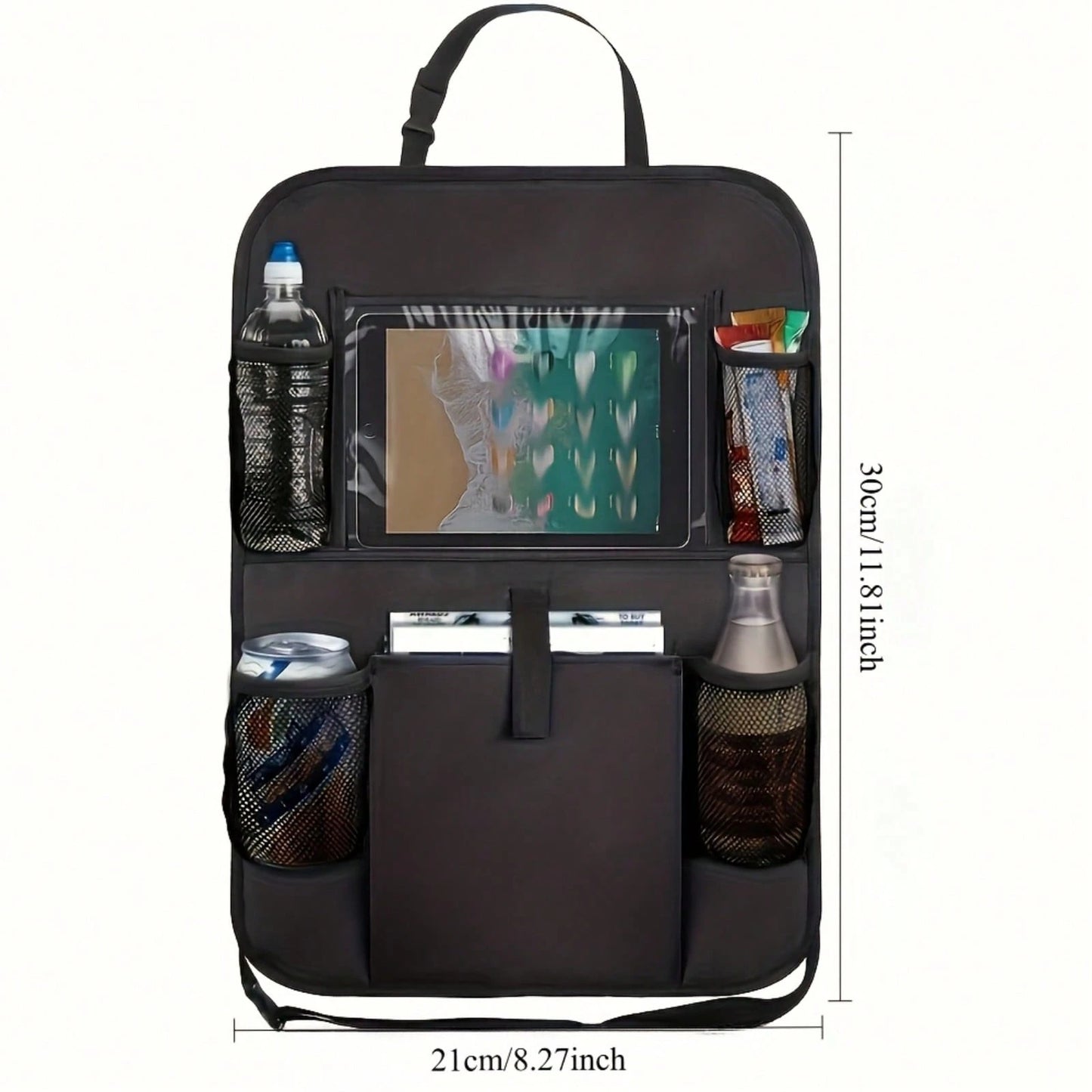2pcs Car Seat Back Storage Functional Rear Footrest With Touchscreen Tablet Support & Multiple Pockets For All