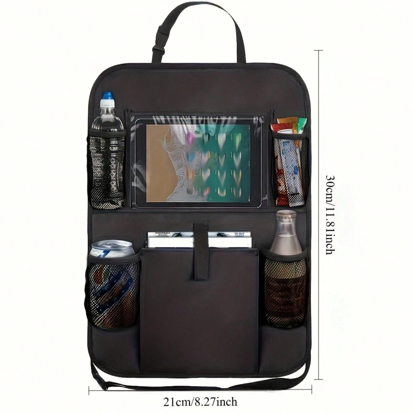2pcs Car Seat Back Storage Functional Rear Footrest With Touchscreen Tablet Support & Multiple Pockets For All