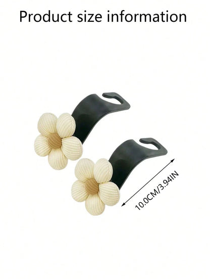 2pcs Car Small Flower Hooks, Multi-Functional Car Seat Back Storage Hooks, Car Decoration Accessories