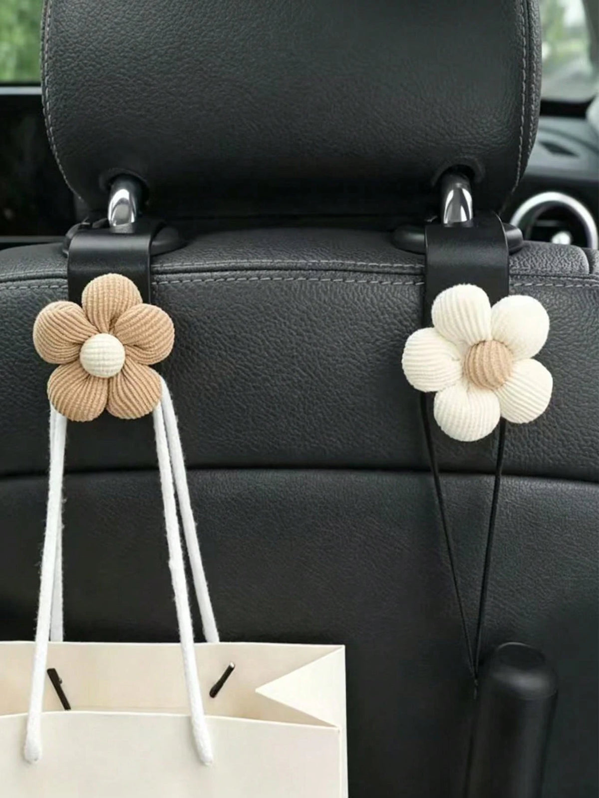2pcs Car Small Flower Hooks, Multi-Functional Car Seat Back Storage Hooks, Car Decoration Accessories