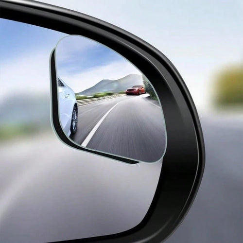 2pcs Frameless Car Blind Spot Mirror, Borderless Rearview Mirror, Fan-Shaped Glass Reverse Small Round Mirror, 360° Adjustable Wide Angle Ultra HD Auxiliary Reflective Mirror