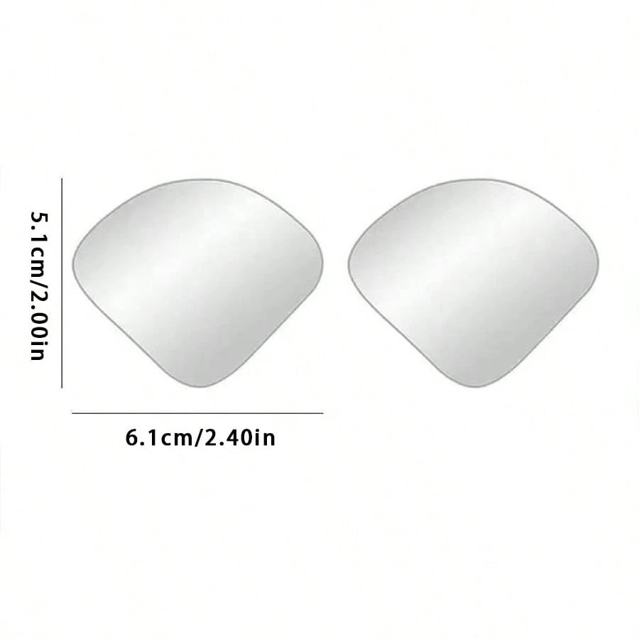2pcs Frameless Car Blind Spot Mirror, Borderless Rearview Mirror, Fan-Shaped Glass Reverse Small Round Mirror, 360° Adjustable Wide Angle Ultra HD Auxiliary Reflective Mirror