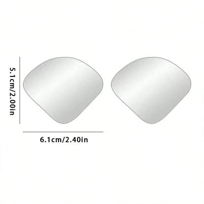 2pcs Frameless Car Blind Spot Mirror, Borderless Rearview Mirror, Fan-Shaped Glass Reverse Small Round Mirror, 360° Adjustable Wide Angle Ultra HD Auxiliary Reflective Mirror