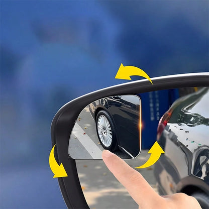 2pcs Frameless Car Blind Spot Mirror, Borderless Rearview Mirror, Fan-Shaped Glass Reverse Small Round Mirror, 360° Adjustable Wide Angle Ultra HD Auxiliary Reflective Mirror