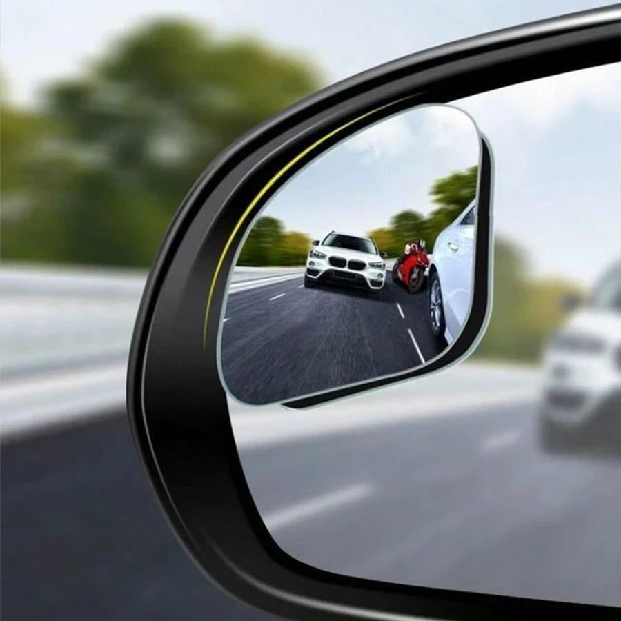 2pcs Frameless Car Blind Spot Mirror, Borderless Rearview Mirror, Fan-Shaped Glass Reverse Small Round Mirror, 360° Adjustable Wide Angle Ultra HD Auxiliary Reflective Mirror