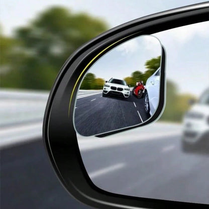 2pcs Frameless Car Blind Spot Mirror, Borderless Rearview Mirror, Fan-Shaped Glass Reverse Small Round Mirror, 360° Adjustable Wide Angle Ultra HD Auxiliary Reflective Mirror