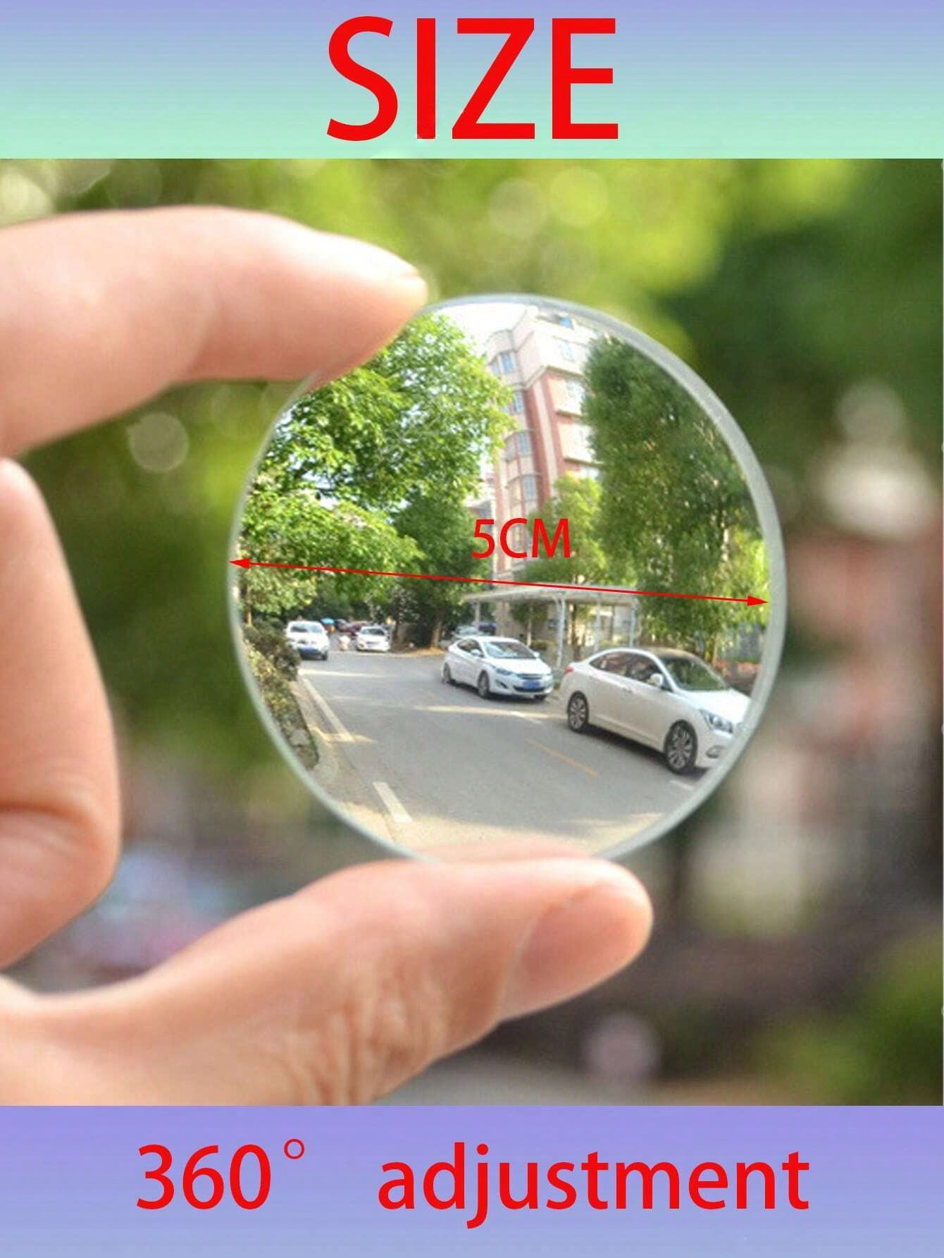 2pcs Frameless Car Blind Spot Mirror, Borderless Rearview Mirror, Fan-Shaped Glass Reverse Small Round Mirror, 360° Adjustable Wide Angle Ultra HD Auxiliary Reflective Mirror