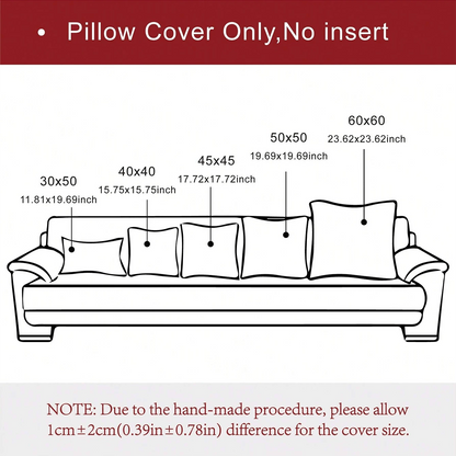 2pcs Nordic Style Solid Color Fleece Fringed Pillow Covers (Inner Pillow Not Included), Square Decorative Cushion Covers, Soft & Comfortable Linen-Like Fabric, Modern Home/Bedroom/Dorm Decor