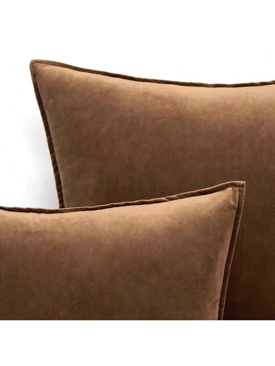2pcs Nordic Style Solid Color Fleece Fringed Pillow Covers (Inner Pillow Not Included), Square Decorative Cushion Covers, Soft & Comfortable Linen-Like Fabric, Modern Home/Bedroom/Dorm Decor