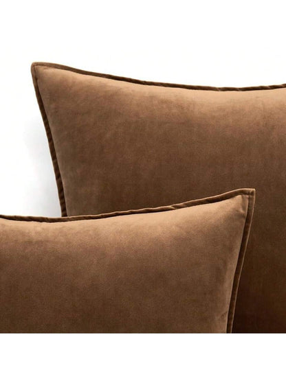 2pcs Nordic Style Solid Color Fleece Fringed Pillow Covers (Inner Pillow Not Included), Square Decorative Cushion Covers, Soft & Comfortable Linen-Like Fabric, Modern Home/Bedroom/Dorm Decor