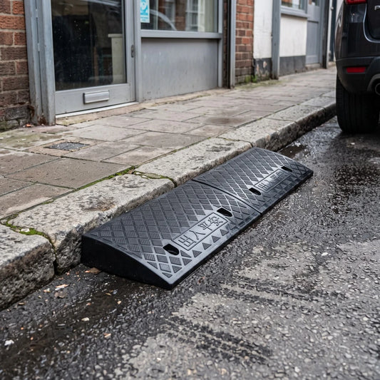 2PCS Plastic Curb Ramp For Smooth Access, Portable Threshold Ramp With Multiple Height Options, Durable Lightweight Driveway Transition Ramp For Cars, Carts, Hand Trucks, Garden Wagons, Garage, Sidewa