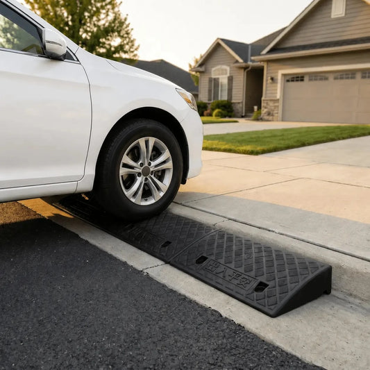 2PCS Plastic Curb Ramp For Smooth Access, Portable Threshold Ramp Multiple Height Options Available