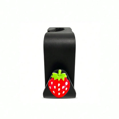 2pcs Small Strawberry Resin Car Seat Back Hooks Hidden Design Multi-Function Creative Car Hooks