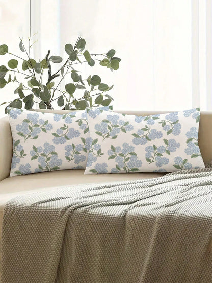2pcs Spring/Summer Home Decor, Lovely Floral Design, Multiple Sizes, Throw Pillow Covers, Decorative Cushion Covers, Living Room Decor, Sofa Decor, Valentine's Day Gift For Him/Her, Sofa Cushion Cover