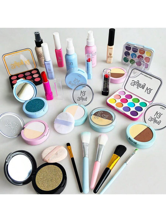3/10/12pcs Girls Pretend Makeup Toys Beauty Salon Set, Realistic Lipstick Eyeshadow Vanity Playset, Suitable For 4-8 Years Old Girl, Fashion Makeup Party Gift For Kids Christmas Birthday (No Real Cosm