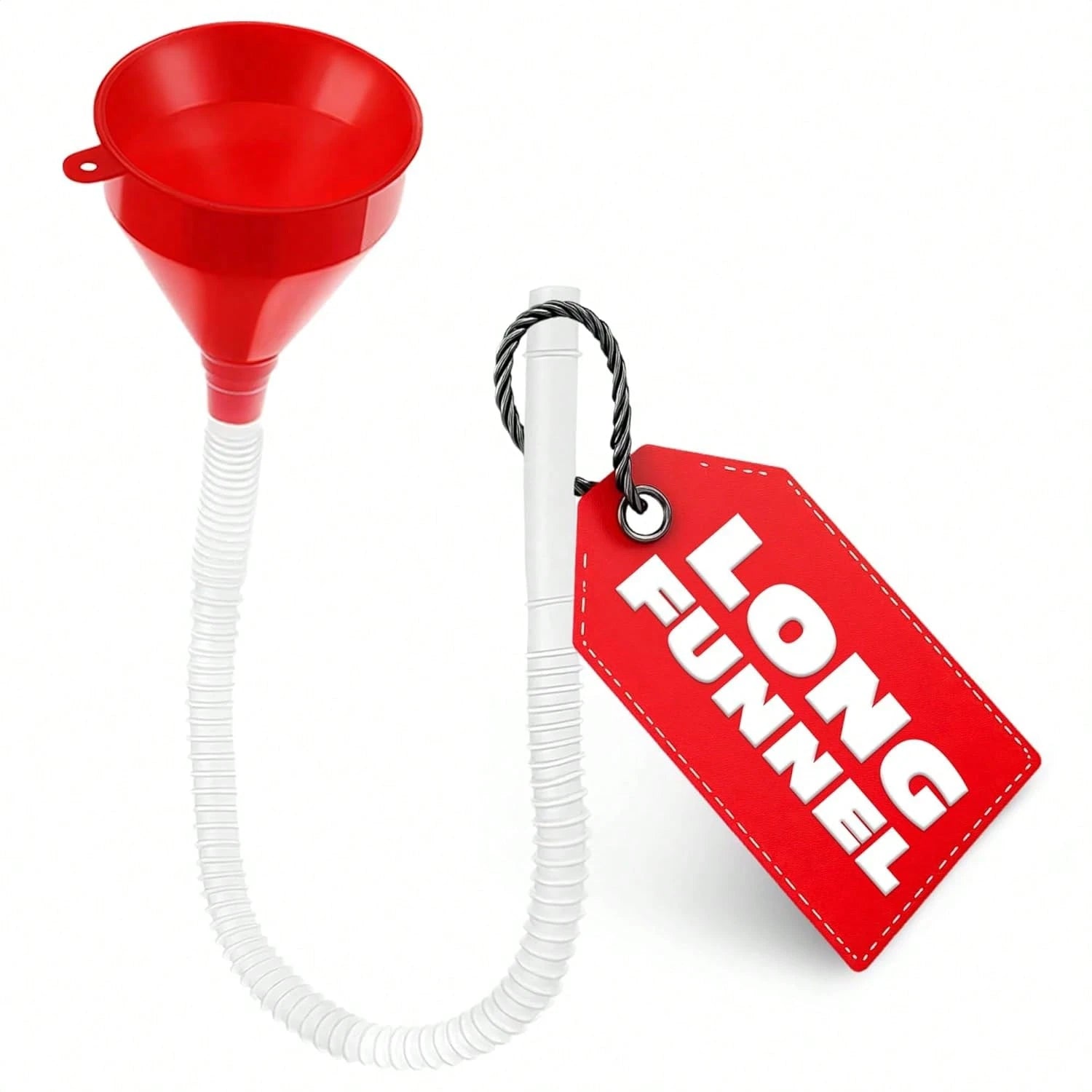 3'' Wide 23'' Long Funnel With Hose U2013 Flexible, Reusable, No Leak Design Featuring Elastic Long Hose| Long Funnel For Transmission Fluid For Oil, Gas, Coolant, Automotive And Gara