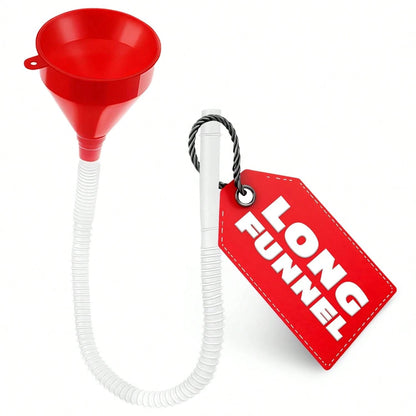 3'' Wide 23'' Long Funnel With Hose U2013 Flexible, Reusable, No Leak Design Featuring Elastic Long Hose| Long Funnel For Transmission Fluid For Oil, Gas, Coolant, Automotive And Gara