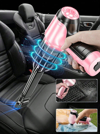 3-In-1 Car Vacuum Cleaner With Strong Suction Power Portable Compact Handheld Wireless Vacuum Cleaner Suitable For Dry And Wet Cleaning