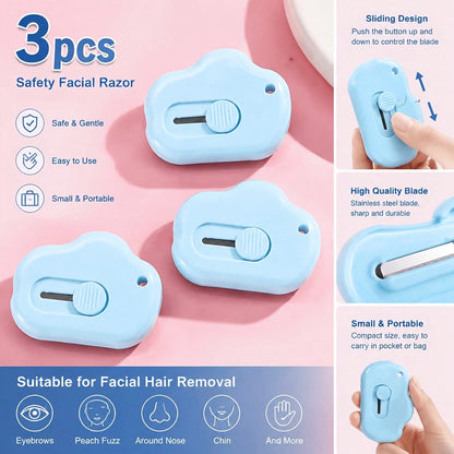 3-Piece Portable Mini Box Cutter Set- Sliding Utility Knife With Retractable Blade, Perfect For Opening Packages, Tape, And Letters, Lightweight Handheld Cutting Tool