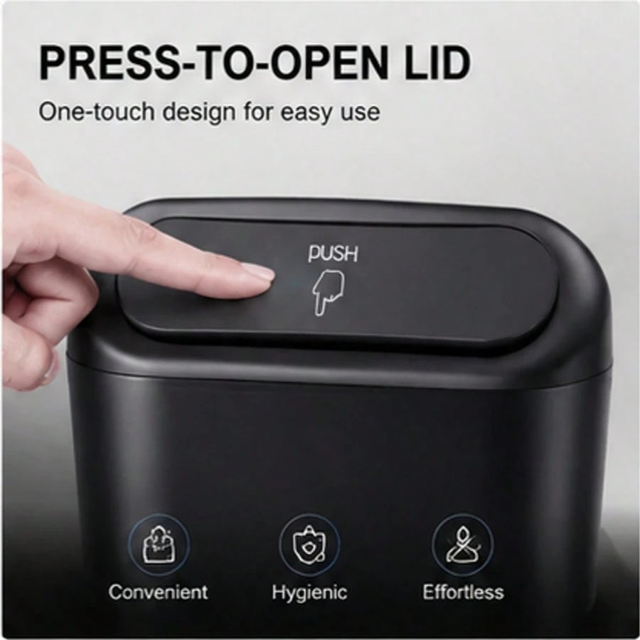 3 Pieces/ Set-1 Garbage Bin+2 Roll Garbage Bags, Car Side Door Hanging Storage Box,Mini Creative Car Garbage Bin/ Front And Rear Seat Accessories For Car Offices (Black)