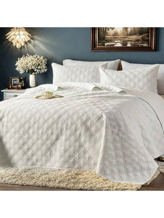 3 Piecss Full/Queen/King Quilt Set Classical Quilt Cover Set-Soft Breathable Bedspread Bedding Coverlet Set For All Seasons, Luxury Thin Comforter,Warm Quilted Blanket With Pillow Shams,2 Pieces Twin