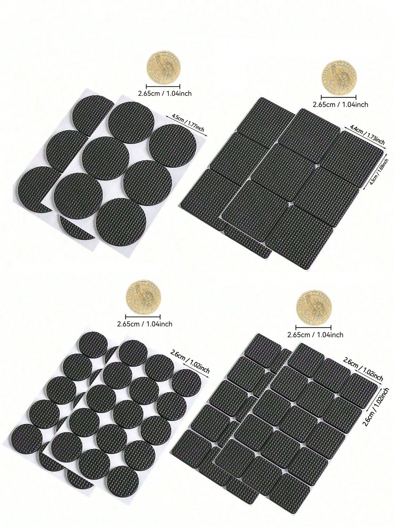 30/12pcs EVA Non-Slip Foot Pads, Square/Round Thickened Chair Leg Protectors, Furniture Floor Anti-Slip Quiet Protection Pads, Protects Both Floor And Table, Suitable For Dining Chairs And Dining Tabl