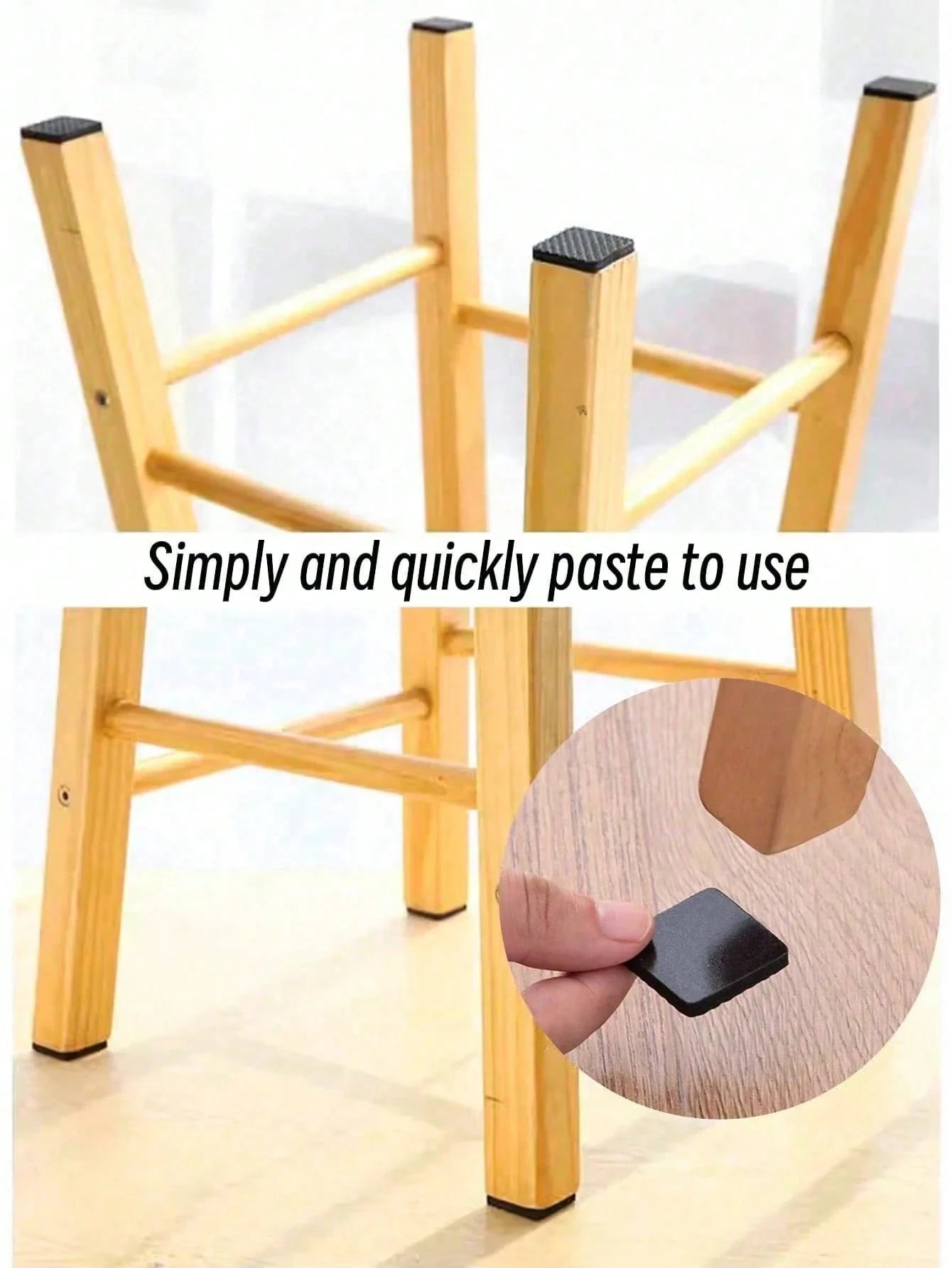 30/12pcs EVA Non-Slip Foot Pads, Square/Round Thickened Chair Leg Protectors, Furniture Floor Anti-Slip Quiet Protection Pads, Protects Both Floor And Table, Suitable For Dining Chairs And Dining Tabl