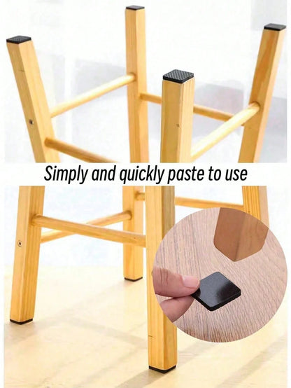 30/12pcs EVA Non-Slip Foot Pads, Square/Round Thickened Chair Leg Protectors, Furniture Floor Anti-Slip Quiet Protection Pads, Protects Both Floor And Table, Suitable For Dining Chairs And Dining Tabl
