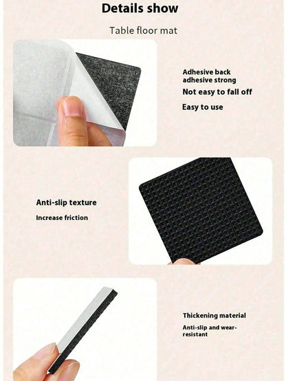 30/12pcs EVA Non-Slip Foot Pads, Square/Round Thickened Chair Leg Protectors, Furniture Floor Anti-Slip Quiet Protection Pads, Protects Both Floor And Table, Suitable For Dining Chairs And Dining Tabl