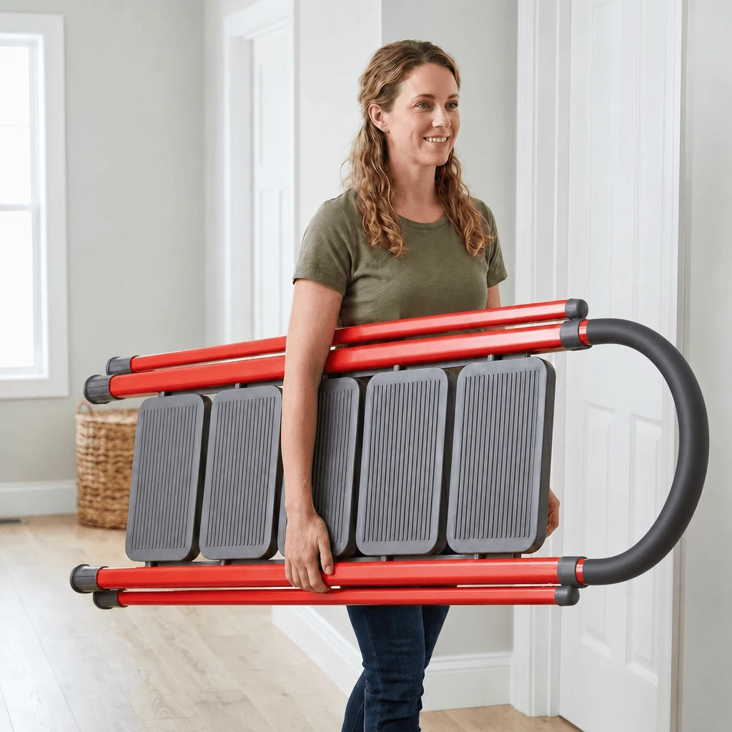 350lbs Load-Bearing Folding Step Ladder, Heavy-Duty Steel Portable Ladder With Anti-Slip Wide Treads, Convenient Handrails & Safety Lock Design, Sturdy Step Stool For Home, Kitchen, Garage & Office Us
