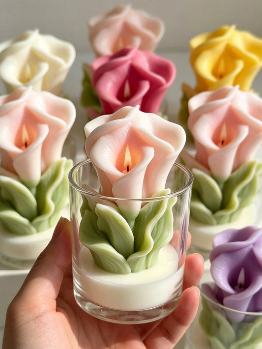 3D Calla Lily Silicone Mold DIY Calla Lily Shaped Aromatherapy Candle/Plaster/Soap Making Tool Handmade Baking Fondant Decoration Model