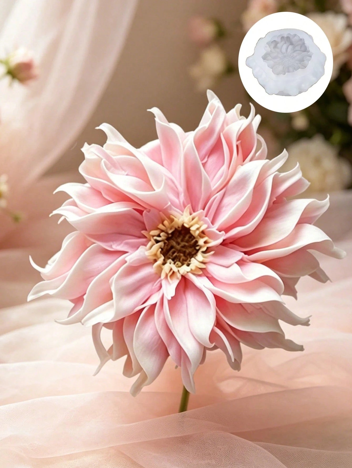3D Dahlia Silicone Candle Mold, Handmade Candle Wax Mold For DIY Crafts, Home Decor And Gifts