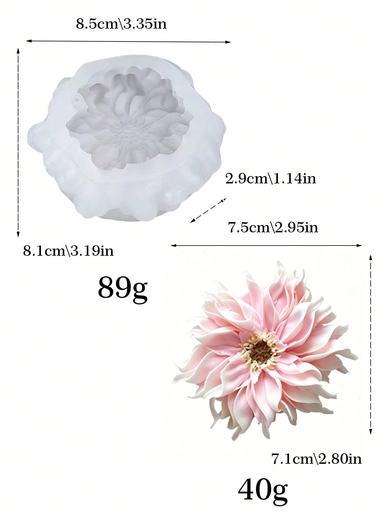 3D Dahlia Silicone Candle Mold, Handmade Candle Wax Mold For DIY Crafts, Home Decor And Gifts