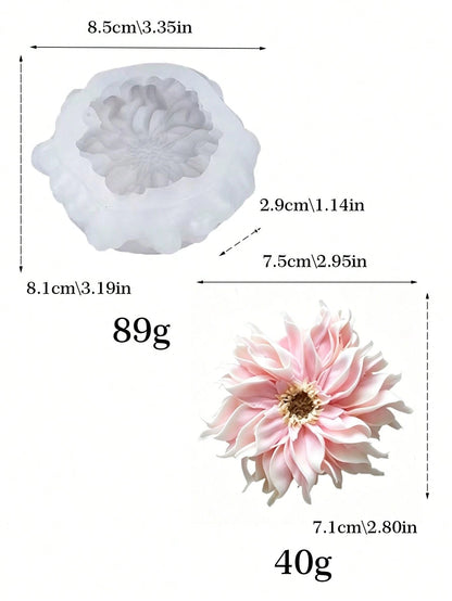 3D Dahlia Silicone Candle Mold, Handmade Candle Wax Mold For DIY Crafts, Home Decor And Gifts
