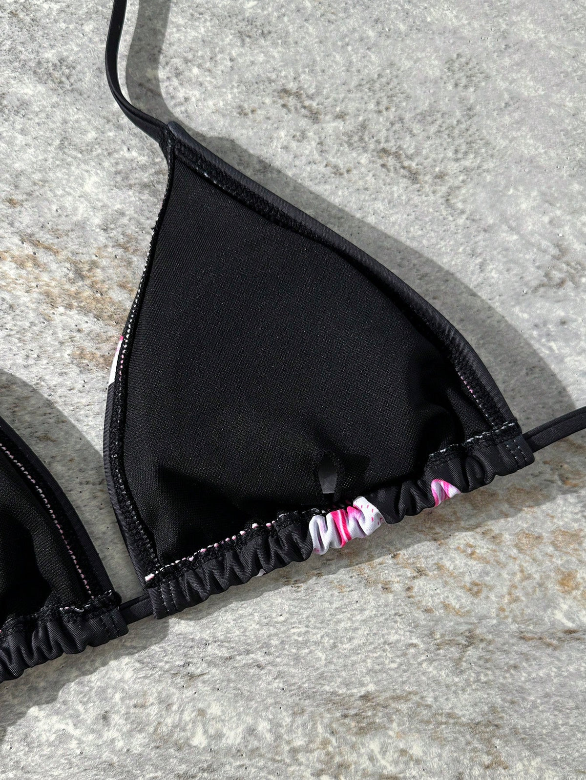 3pcs Floral Ombre Print Bikini Set For Women, Adjustable Bikini Top, Tie Side Bottom, And High Coverage Skirt For Beach & Party Vacation Black Summer