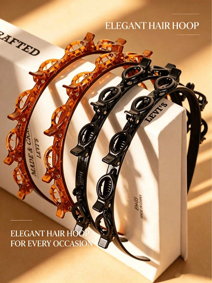 4/2/1pc Korean Style Hollow Woven Headband Lazy Braided Hair Clip Bangs Clip Hair Accessories Headpiece Women Hair Accessories Beauty Accessories Curly Hair Hair Accessories Women Hair Tools