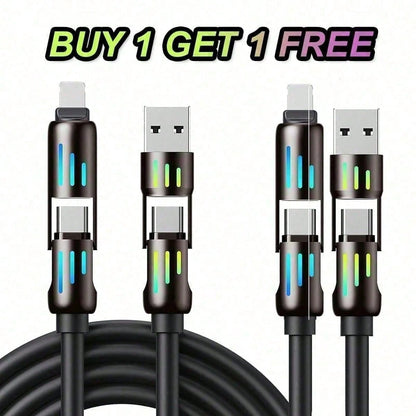 4-In-1 USB Charging Cable,240W Multi USB C Fast Charging Cable Combo Type C/USB Port For IPhone 16/15 14 13 IPad Galaxy IPad And More