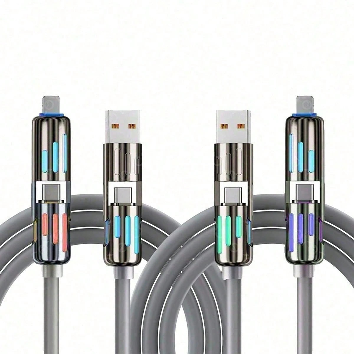 4-In-1 USB Charging Cable,240W Multi USB C Fast Charging Cable Combo Type C/USB Port For IPhone 16/15 14 13 IPad Galaxy IPad And More
