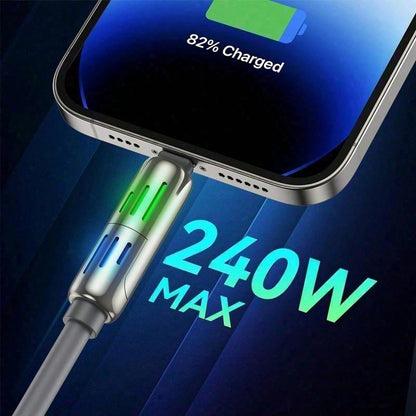 4-In-1 USB Charging Cable,240W Multi USB C Fast Charging Cable Combo Type C/USB Port For IPhone 16/15 14 13 IPad Galaxy IPad And More