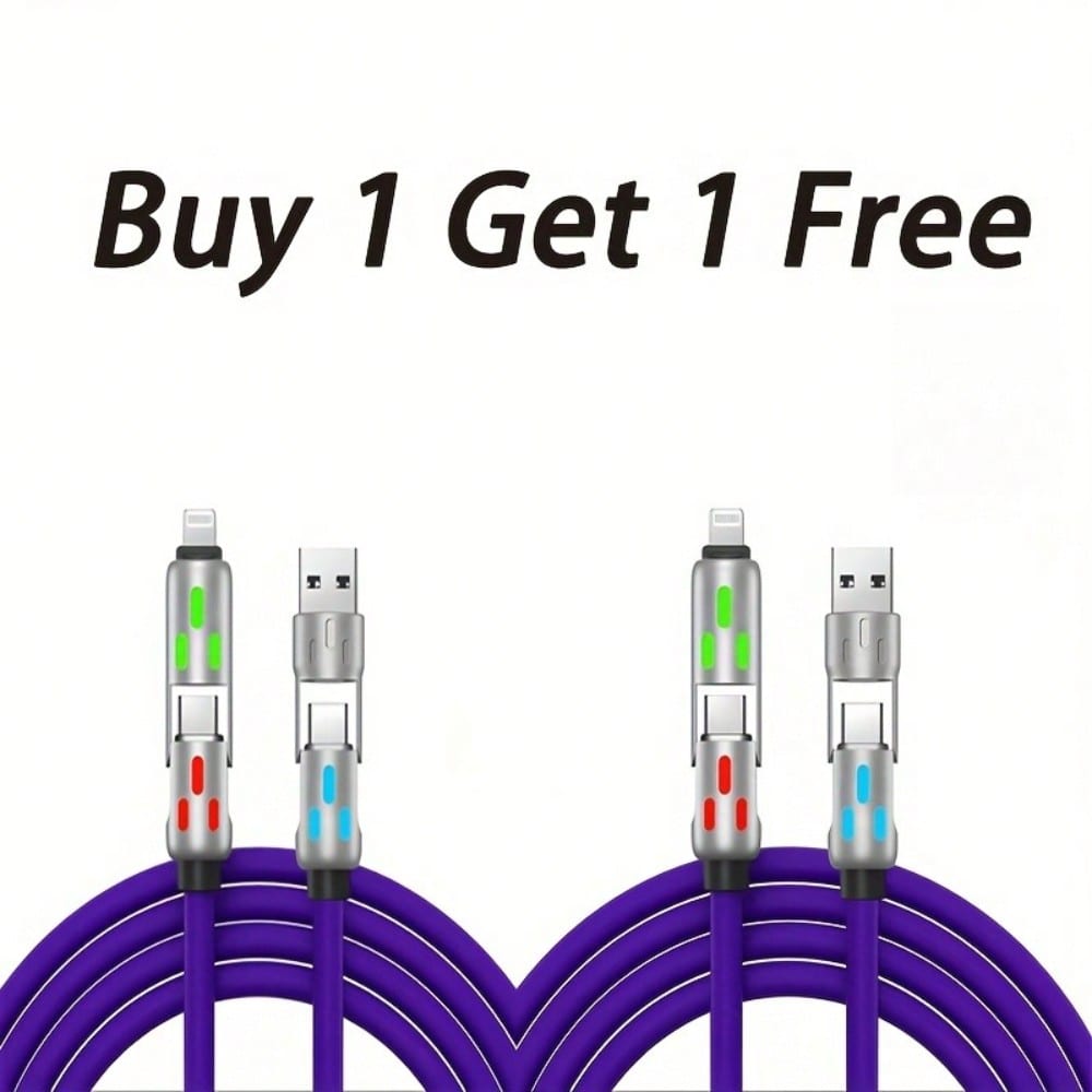 4-In-1 USB Charging Cable,240W Multi USB C Fast Charging Cable Combo Type C/USB Port For IPhone 16/15 14 13 IPad Galaxy IPad And More