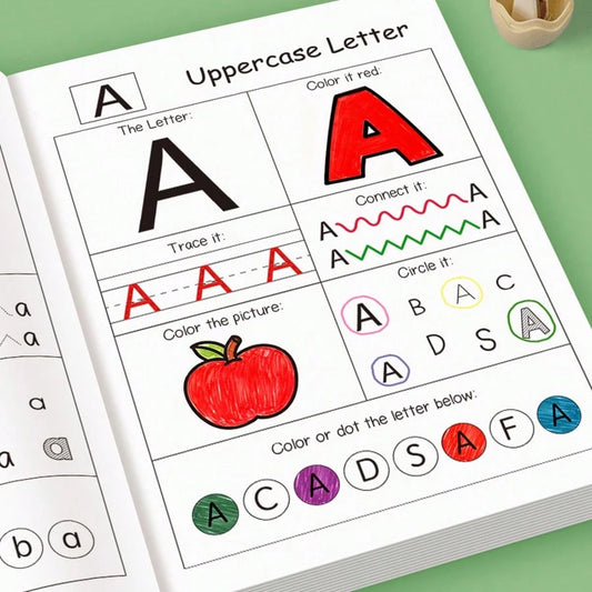 48 Page Children's ABC Letter Tracing Exercise Book| A-Z Letter Practice Book, Suitable For Preschool And Kindergarten| Fun Early Writing Exercise Book, Including Drawing Pages, Exercise Books, And