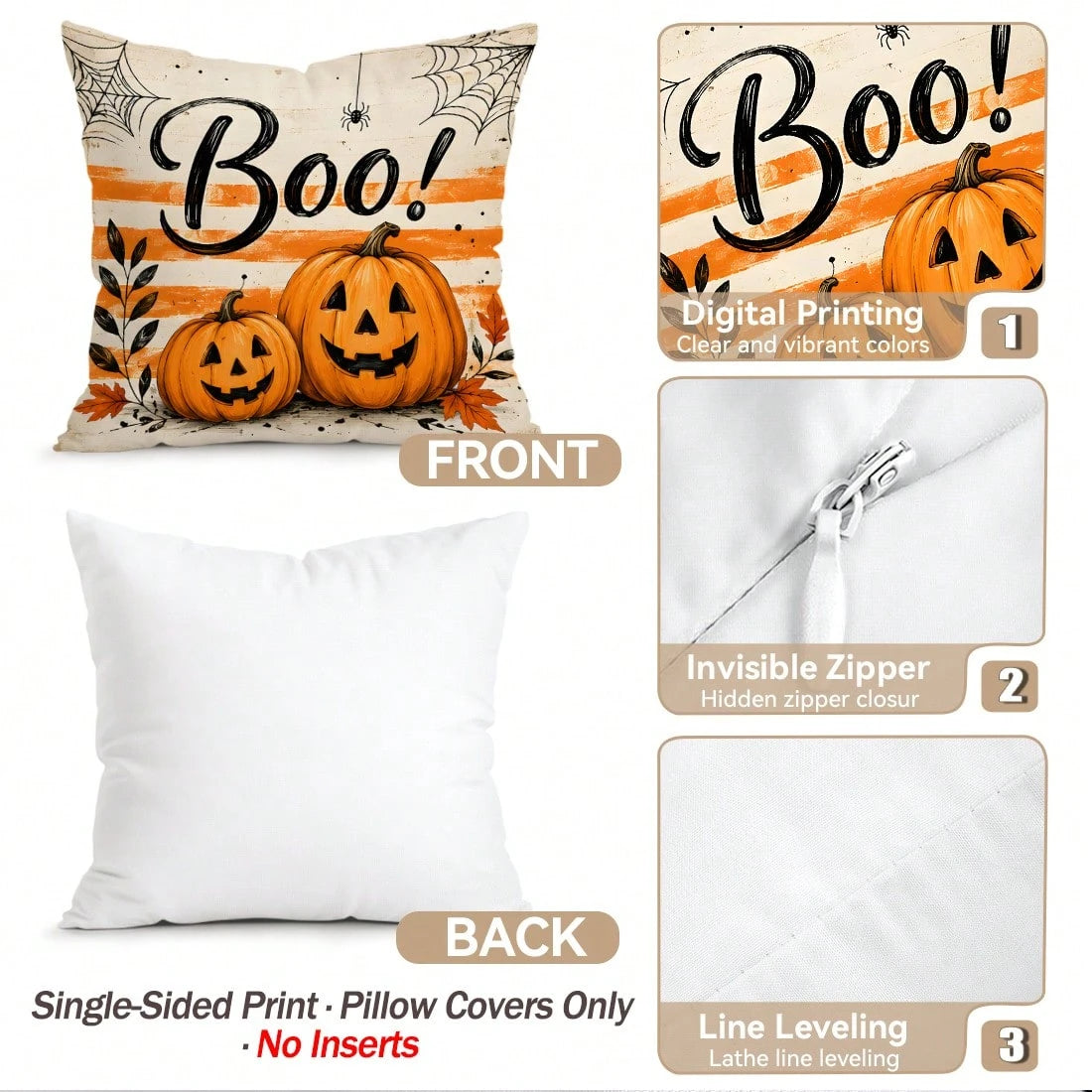 4pcs/1pc Halloween Thanksgiving Pumpkin Truck Pattern Pillow Case, Single-Sided Print Pillow Case, Suitable For Living Room Bedroom Home Decor, All Season Pillow Case
