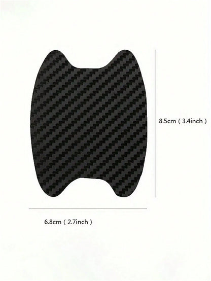 4pcs Car Door Handle Carbon Fiber Scratch-Resistant Protective Stickers, Car Door Handle Protector Covers, Specifically Designed For Door Handle Recessed Areas, Effectively Reduce Scratches Caused By