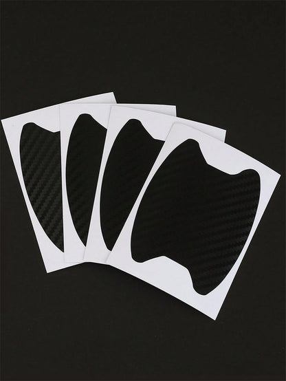 4pcs Car Door Handle Carbon Fiber Scratch-Resistant Protective Stickers, Car Door Handle Protector Covers, Specifically Designed For Door Handle Recessed Areas, Effectively Reduce Scratches Caused By